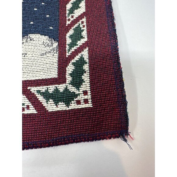 Vintage Snowman Tapestry Pillow Panel 18in Holiday Christmas Decor Winter Blue - Picture 12 of 15